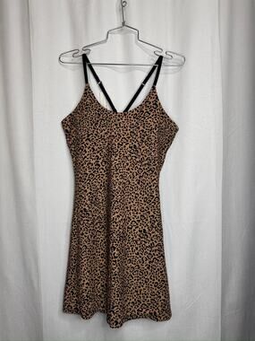 455. Levaca Leopard Print Cami Romper Dress Size M